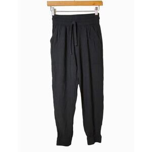 Aritzia Sunday Best Drawstring Waist Jogger Pants Elastic Cuffs XXS Black
